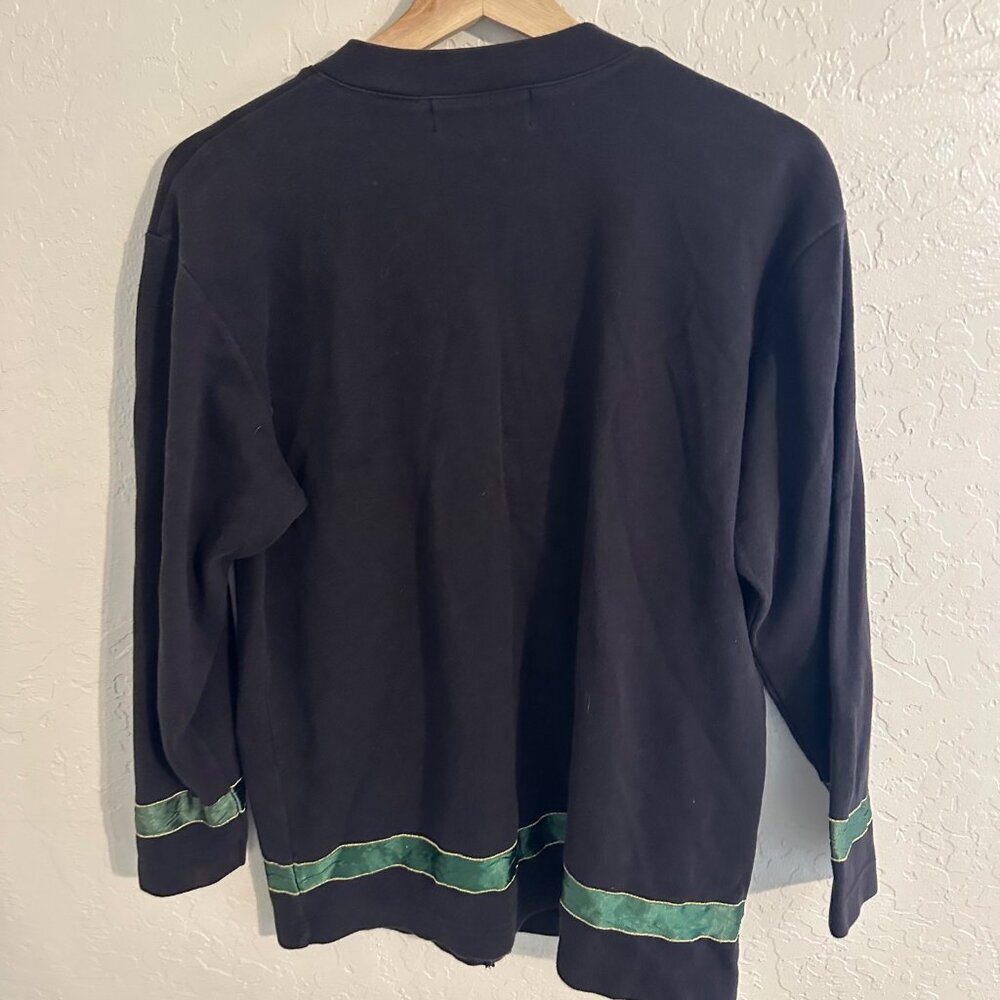 Y Westbound Black Vintage Embroidered Cotton Grandma Angel Christmas Sweater - Picture 9 of 9